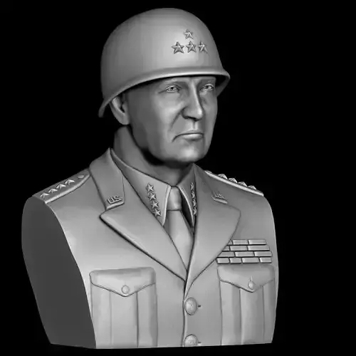 General George S Patton 3D Model Sculpture