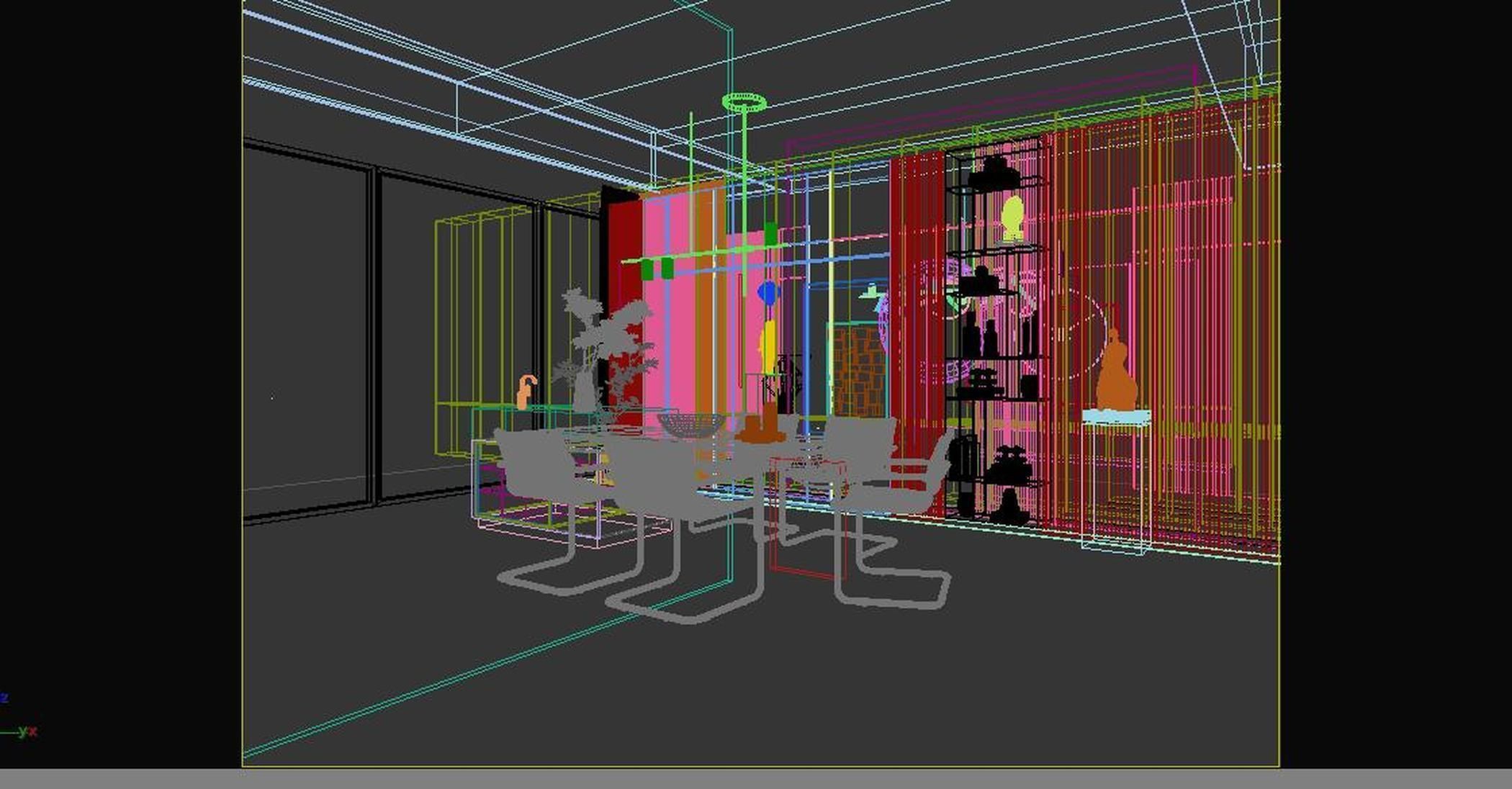 dining table style chair Modern 3D model_6