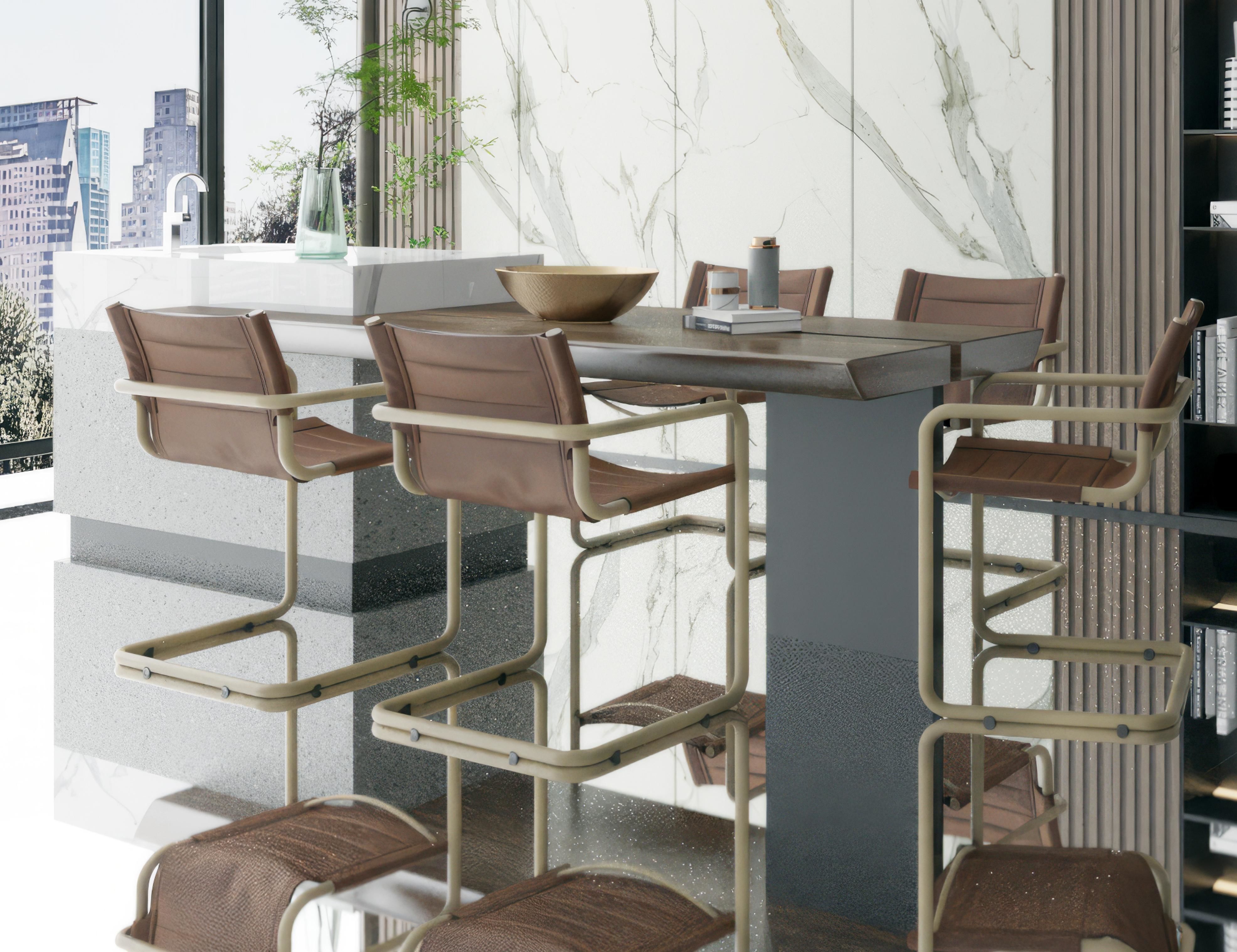 dining table style chair Modern 3D model_3