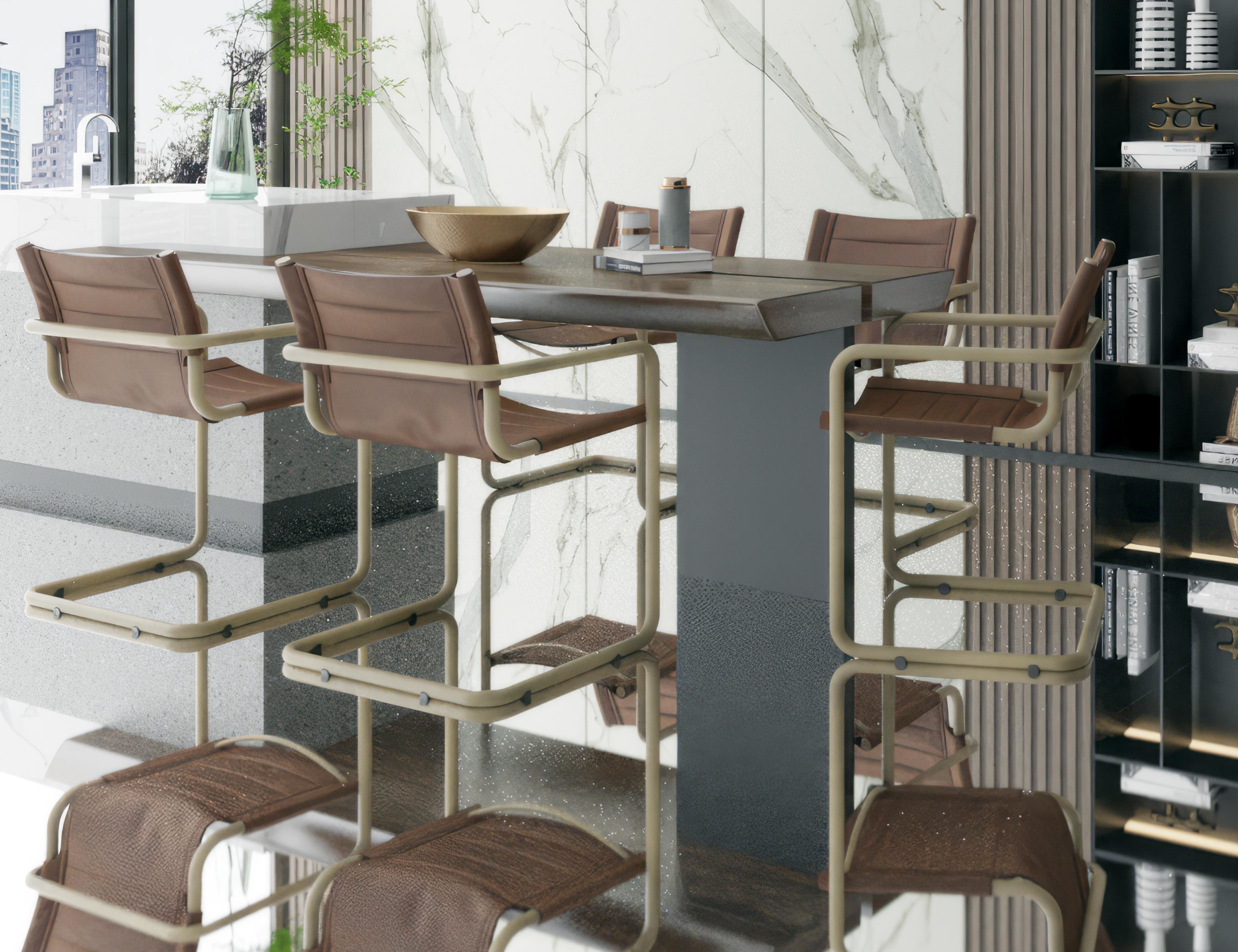 dining table style chair Modern 3D model_1