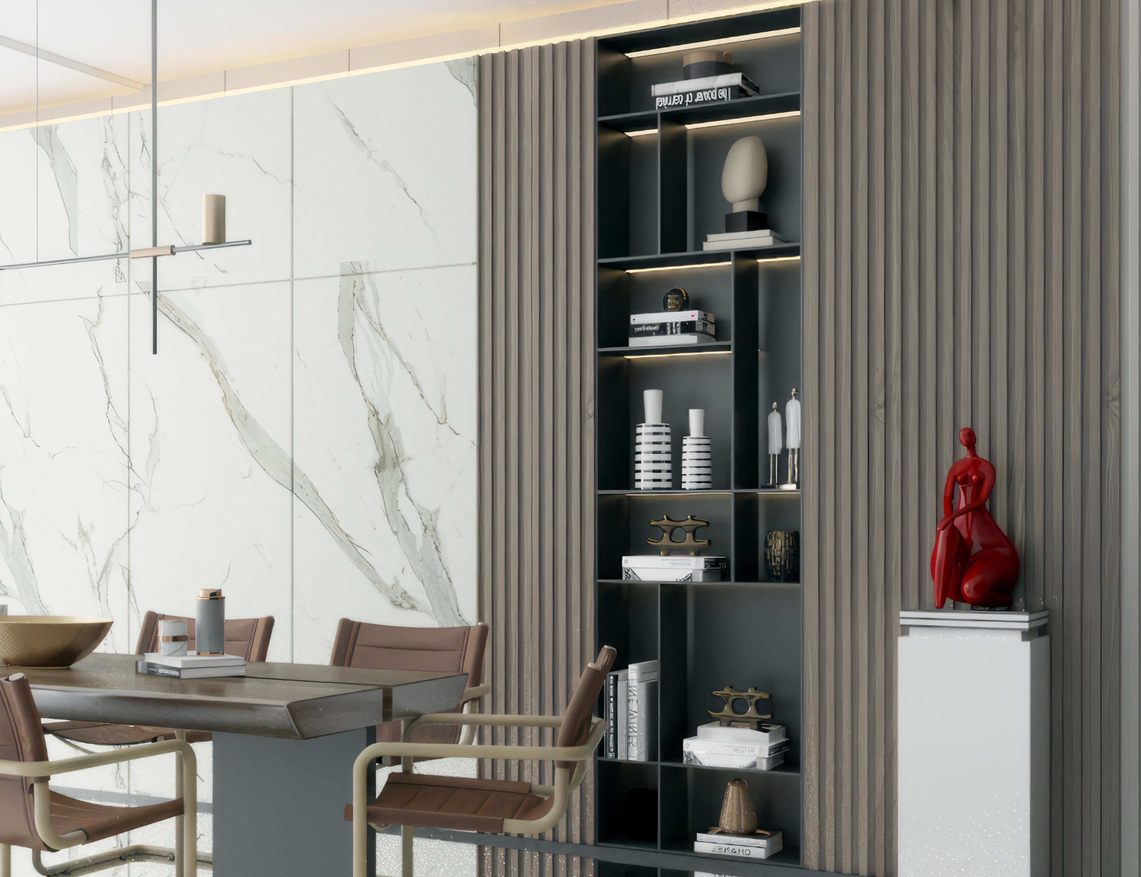 dining table style chair Modern 3D model_5