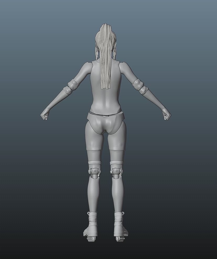 Barbie Doll - Articulated Toy Roller skates version 3D print model_7