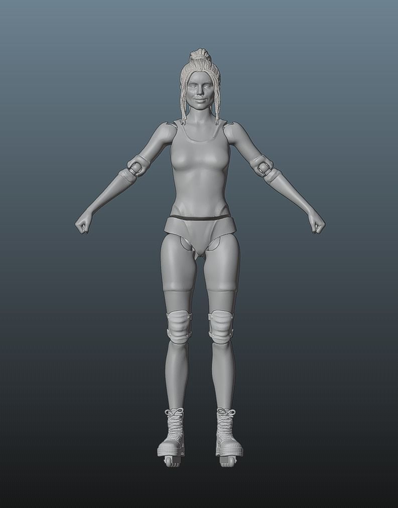 Barbie Doll - Articulated Toy Roller skates version 3D print model_5