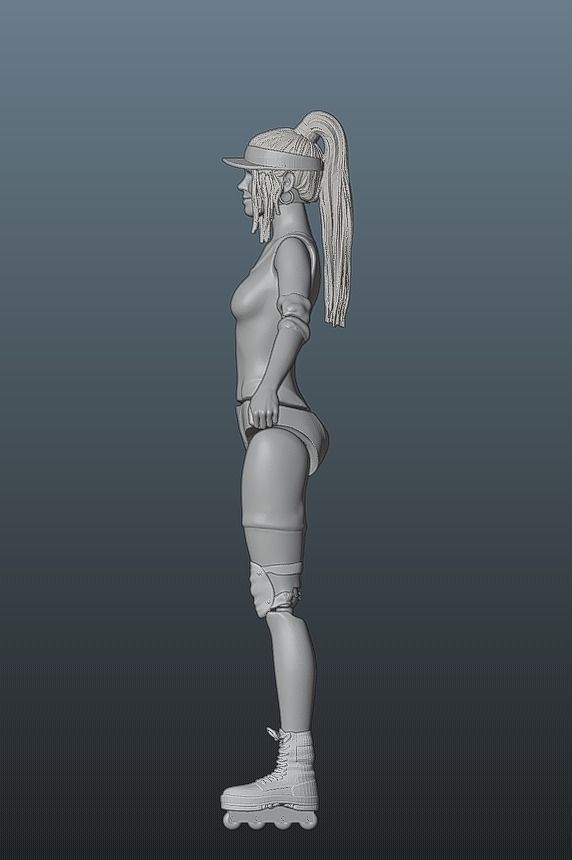 Barbie Doll - Articulated Toy Roller skates version 3D print model_3