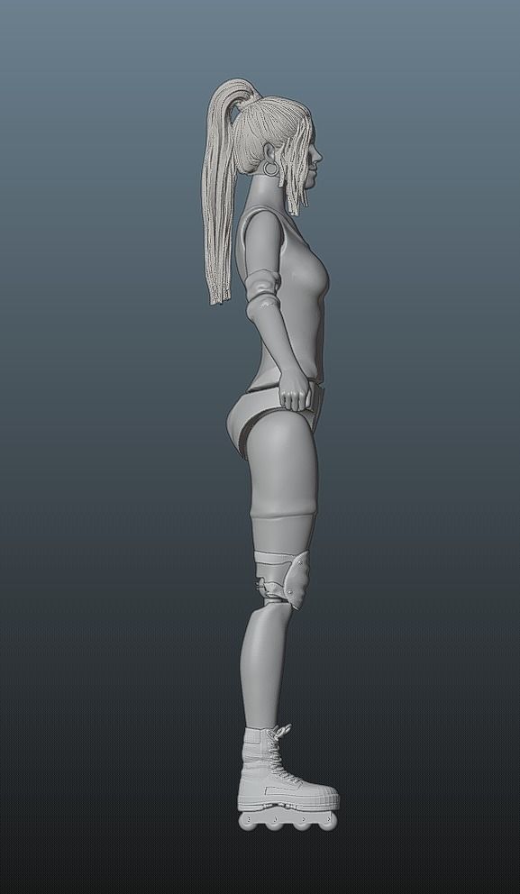 Barbie Doll - Articulated Toy Roller skates version 3D print model_8