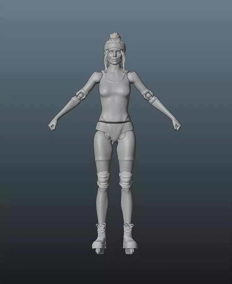 Barbie Doll - Articulated Toy Roller skates version 3D print model_0