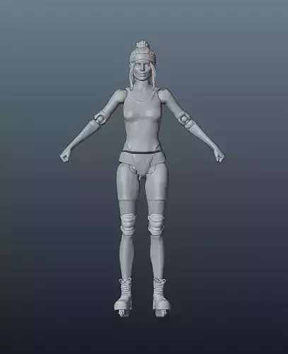 Barbie Doll - Articulated Toy Roller skates version 3D print model