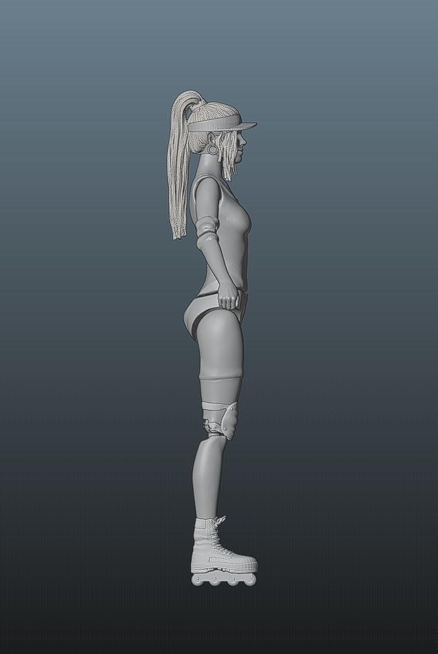 Barbie Doll - Articulated Toy Roller skates version 3D print model_1