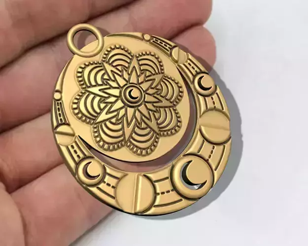 Moon Celestial Pendant 3D print model