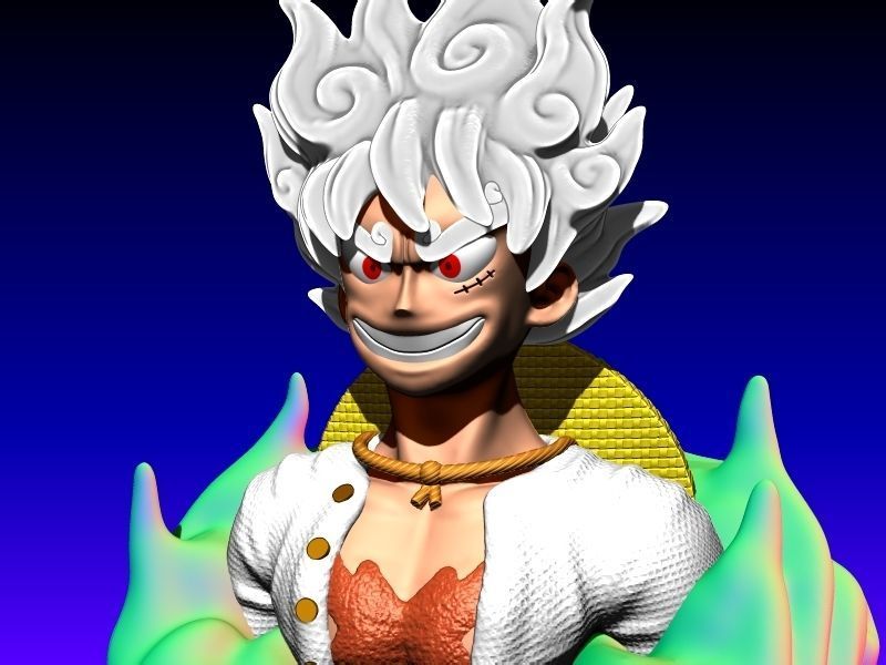 LUFFY GEAR 5 BUST ONE PIECE 3D print model_4