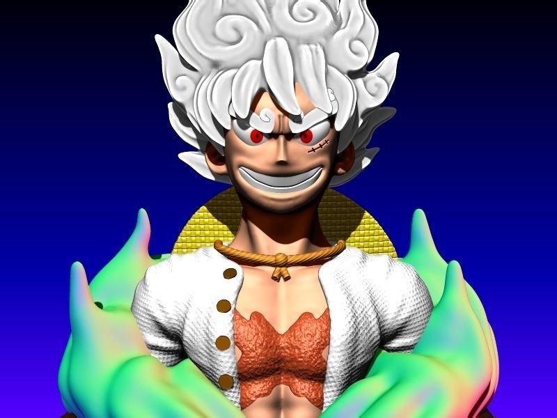 LUFFY GEAR 5 BUST ONE PIECE 3D print model_3