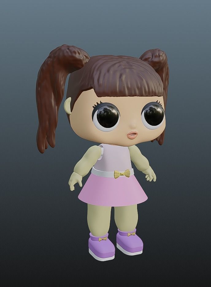Lol Doll Toy version 1  3D print model_3