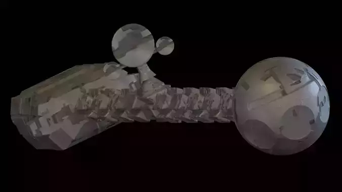 Discovery 1 low-poly Spaceship from Cosmical Odyssey Movie Free 3D model