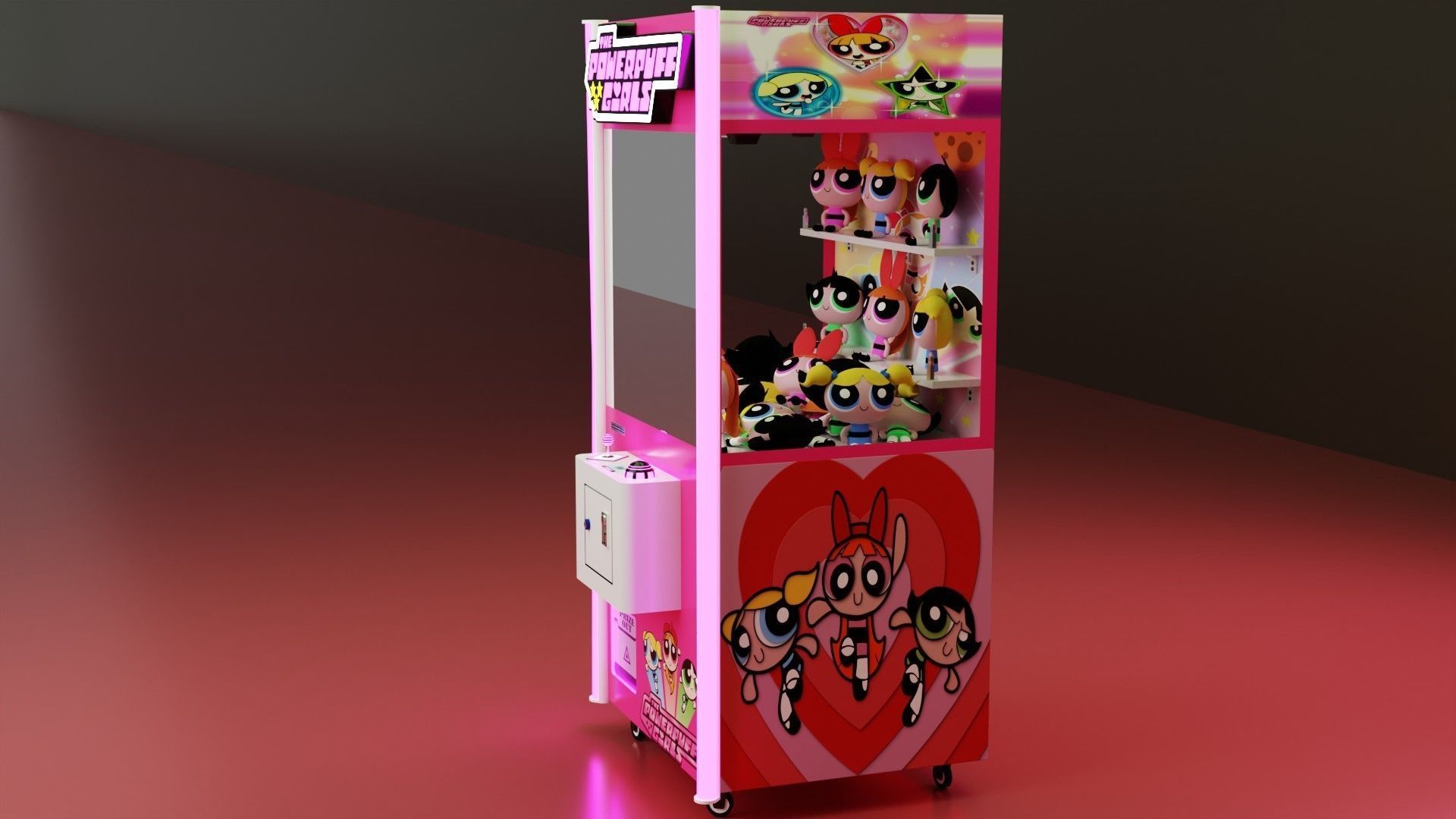 Powerpuff Girls Claw Machine Low-poly 3D model_2