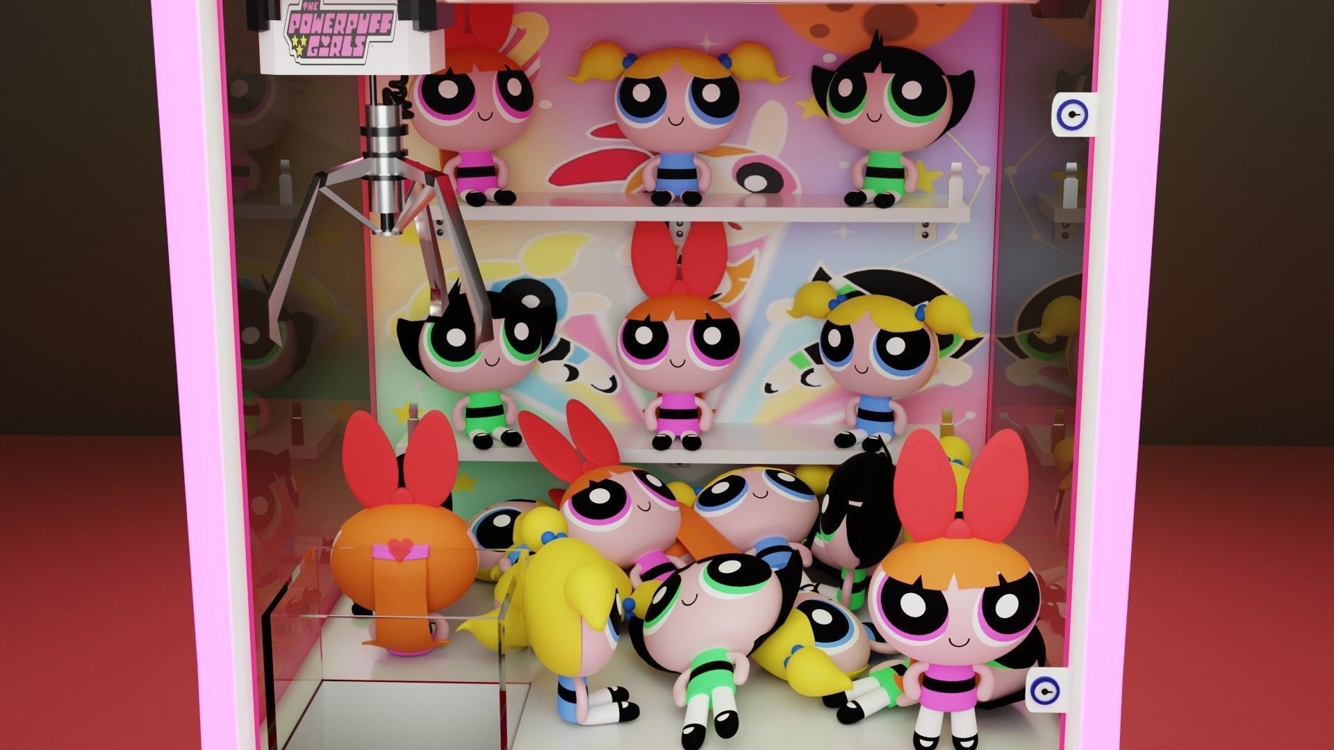 Powerpuff Girls Claw Machine Low-poly 3D model_8