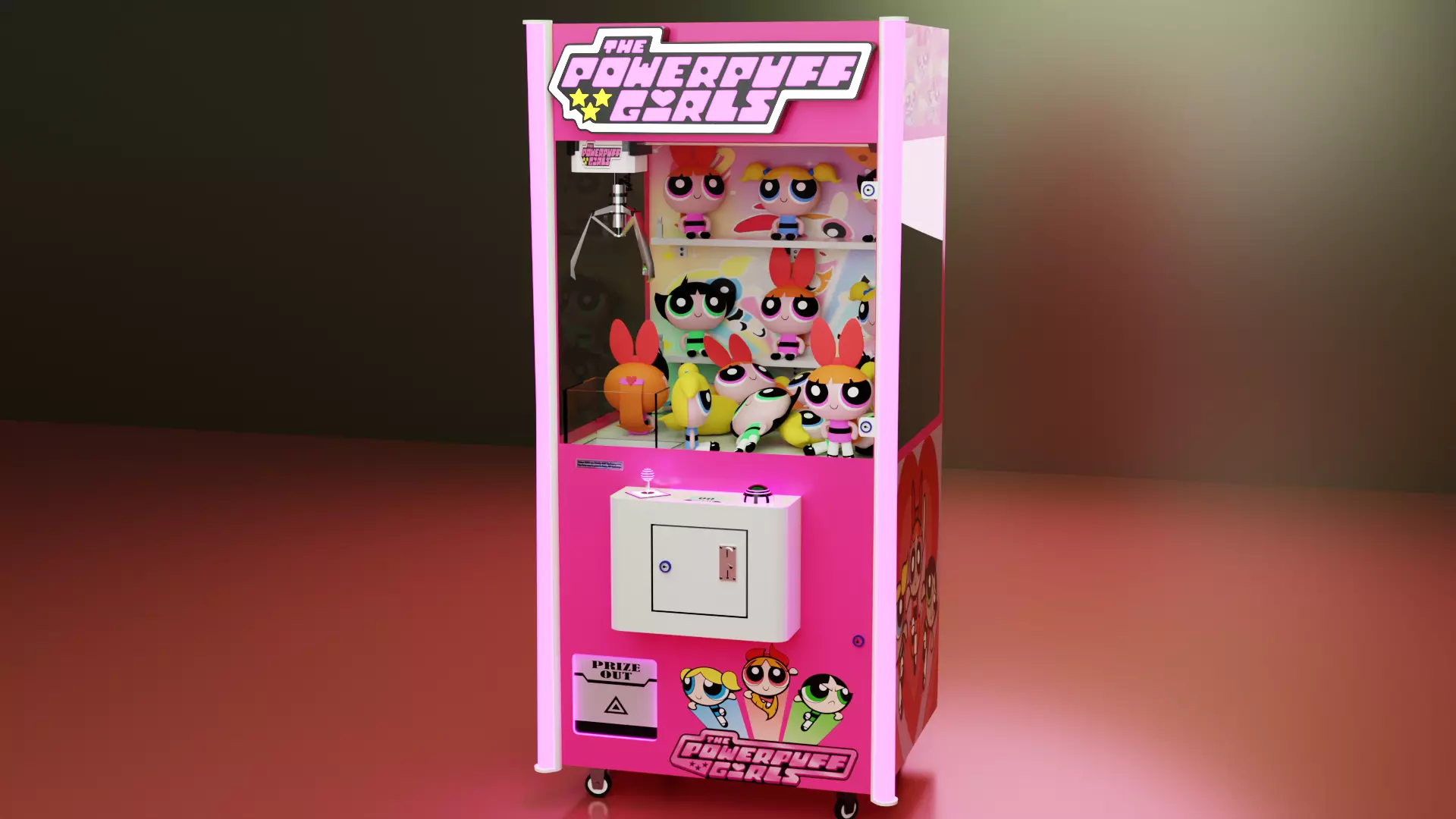 Powerpuff Girls Claw Machine Low-poly 3D model_0