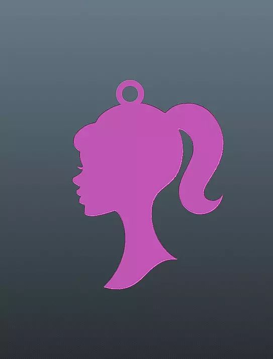 Barbie Icon Keychain or pendant 3D print model_0