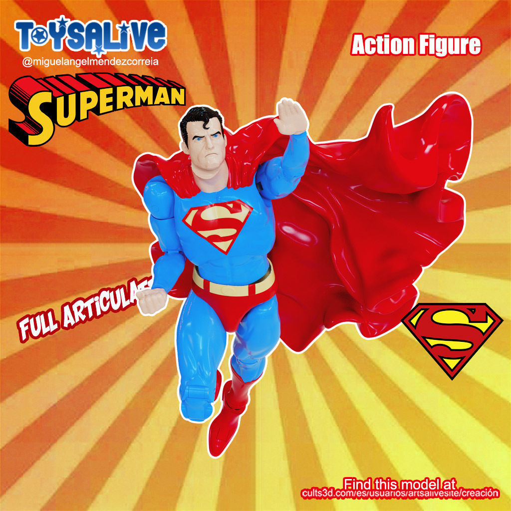 SUPERMAN FULL ARTICULATED ACTION FIGURE 3D print model_1