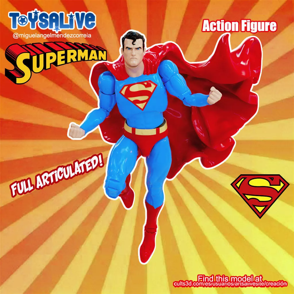 SUPERMAN FULL ARTICULATED ACTION FIGURE 3D print model_0