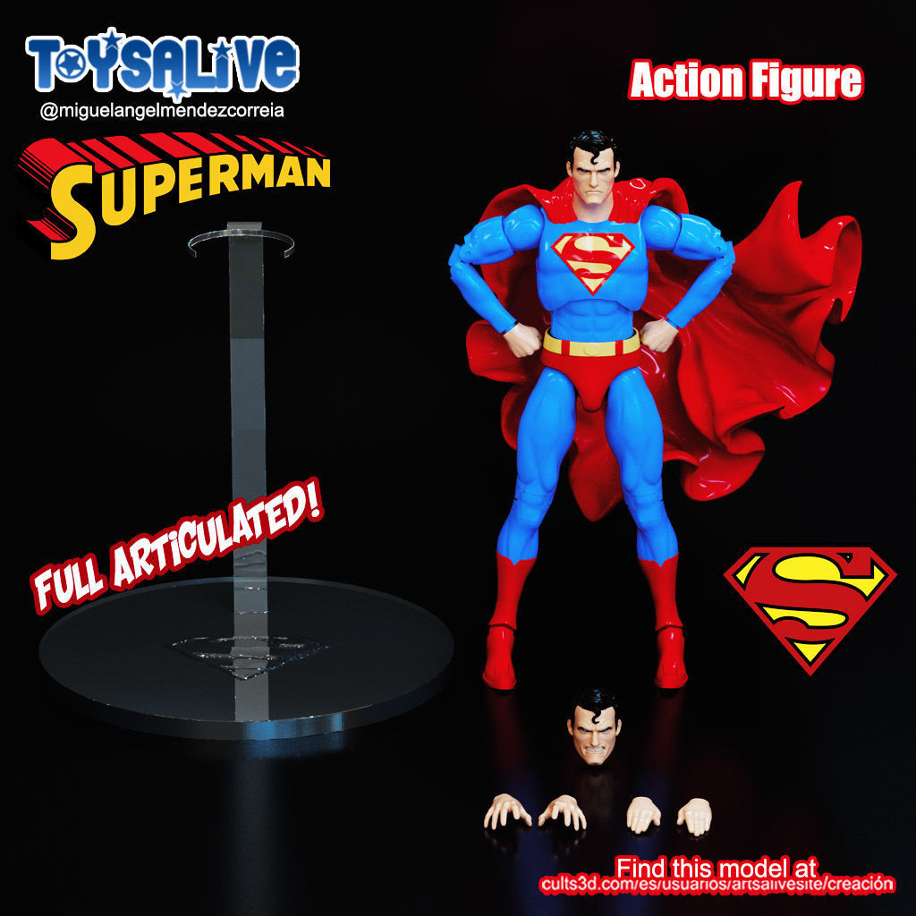 SUPERMAN FULL ARTICULATED ACTION FIGURE 3D print model_5