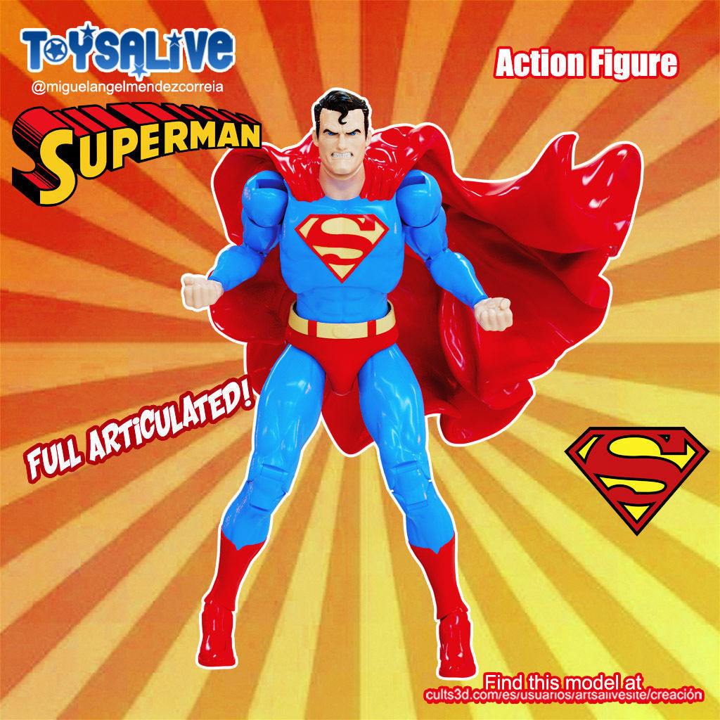 SUPERMAN FULL ARTICULATED ACTION FIGURE 3D print model_2