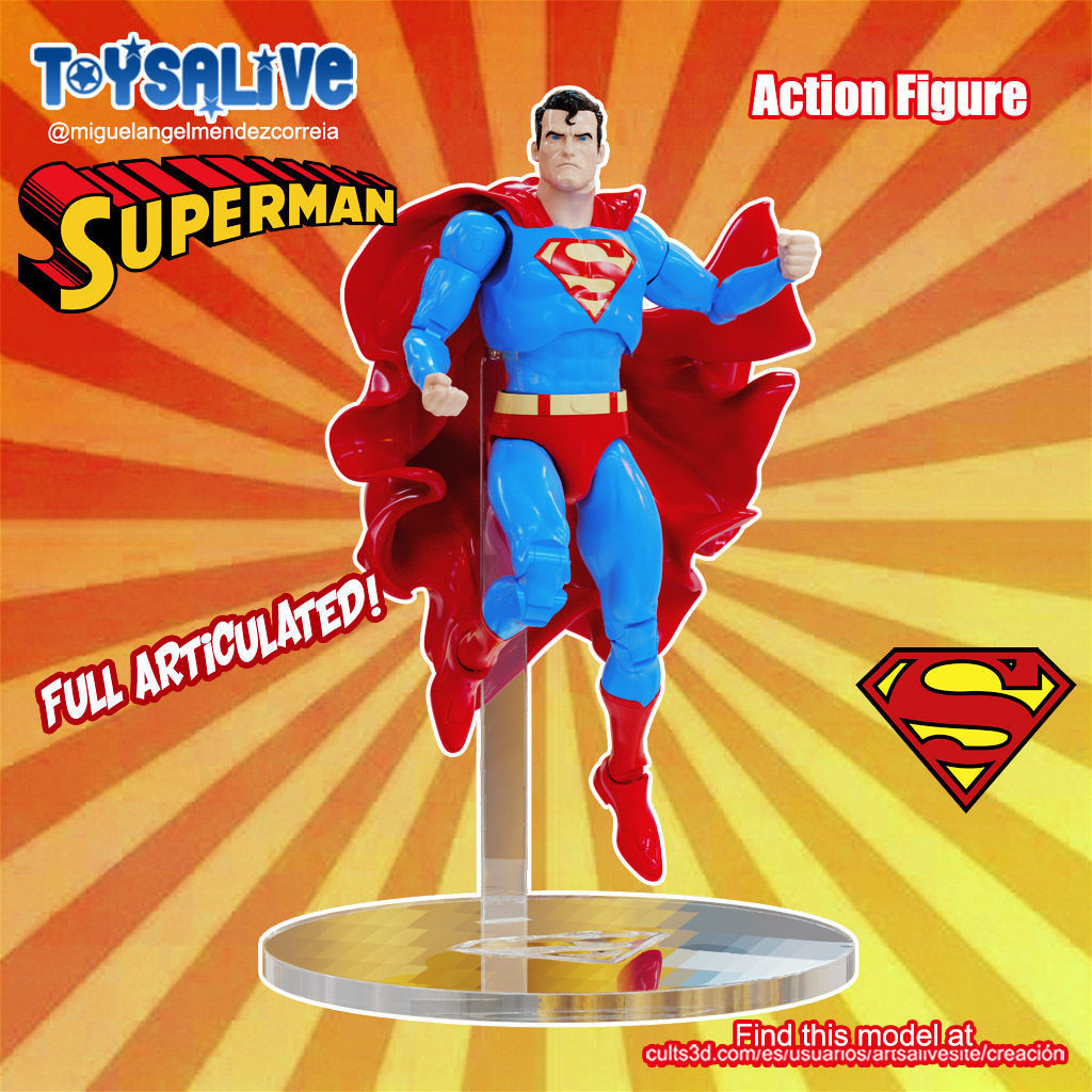 SUPERMAN FULL ARTICULATED ACTION FIGURE 3D print model_4