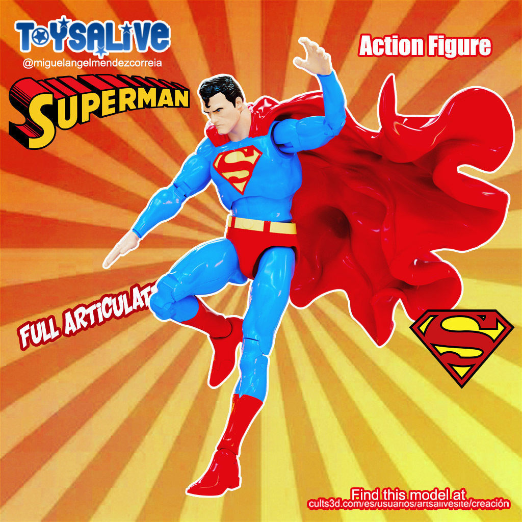 SUPERMAN FULL ARTICULATED ACTION FIGURE 3D print model_3