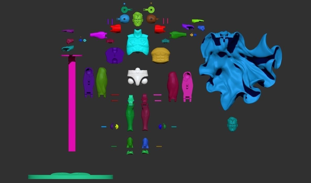 SUPERMAN FULL ARTICULATED ACTION FIGURE 3D print model_6