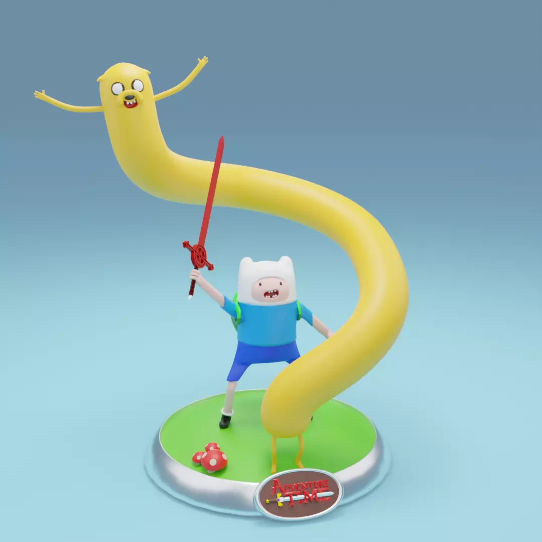 Finn The Human and Jake The Dog - Adventure Time 3D print model 3D model