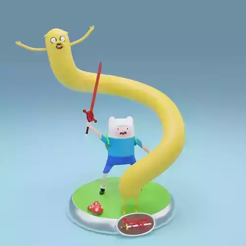Finn The Human and Jake The Dog - Adventure Time 3D print model 3D model