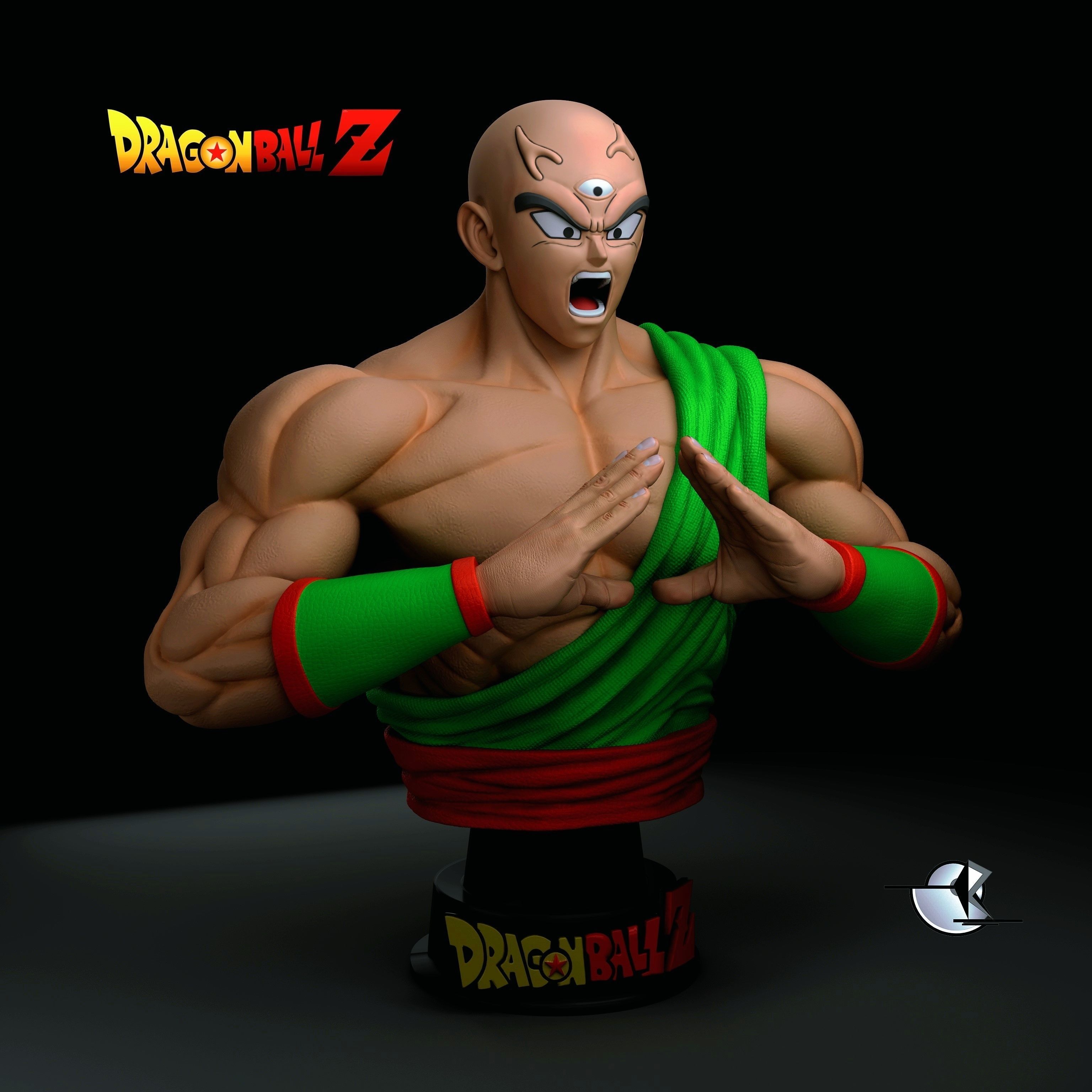 ten shin han bust 3D print model_1