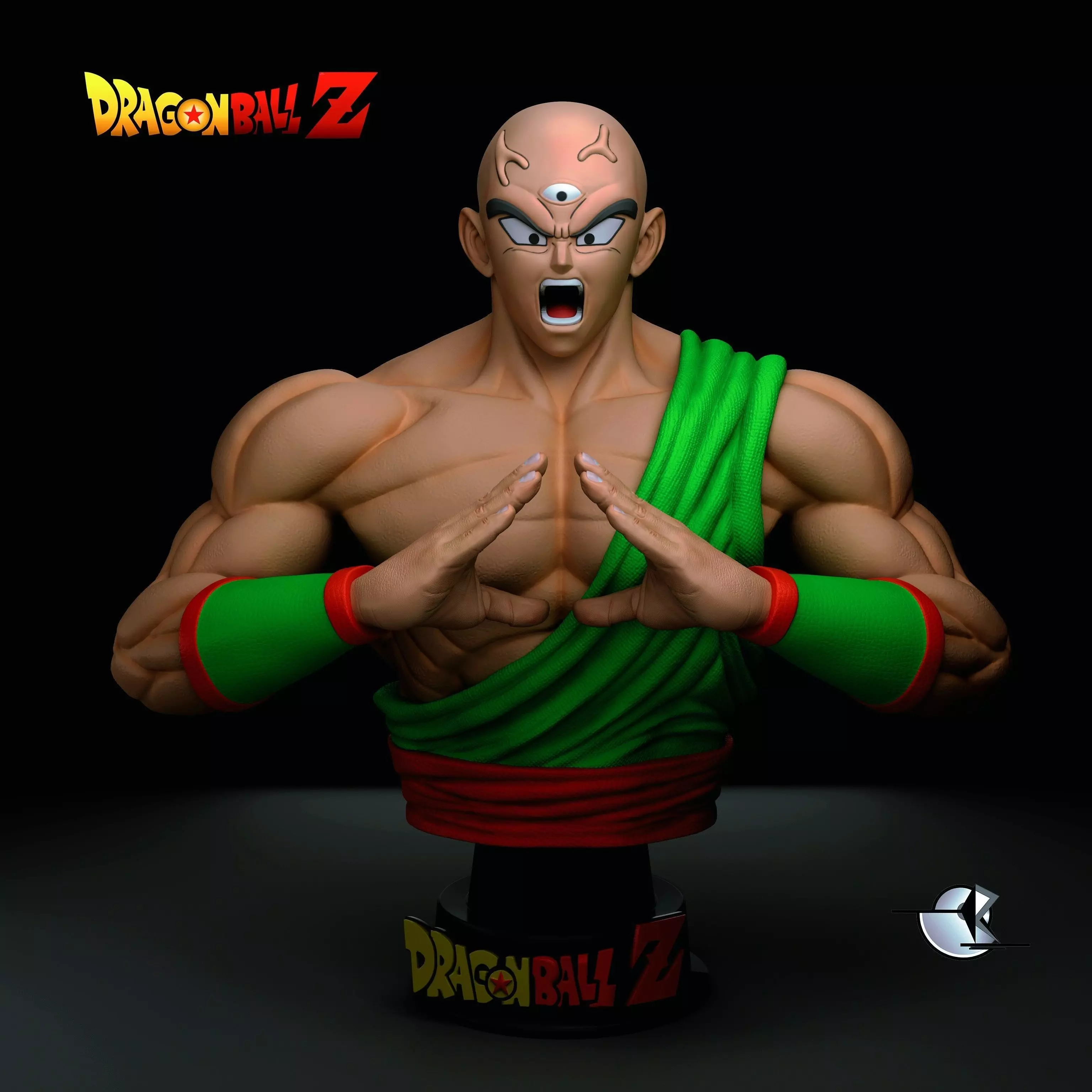 ten shin han bust 3D print model_0