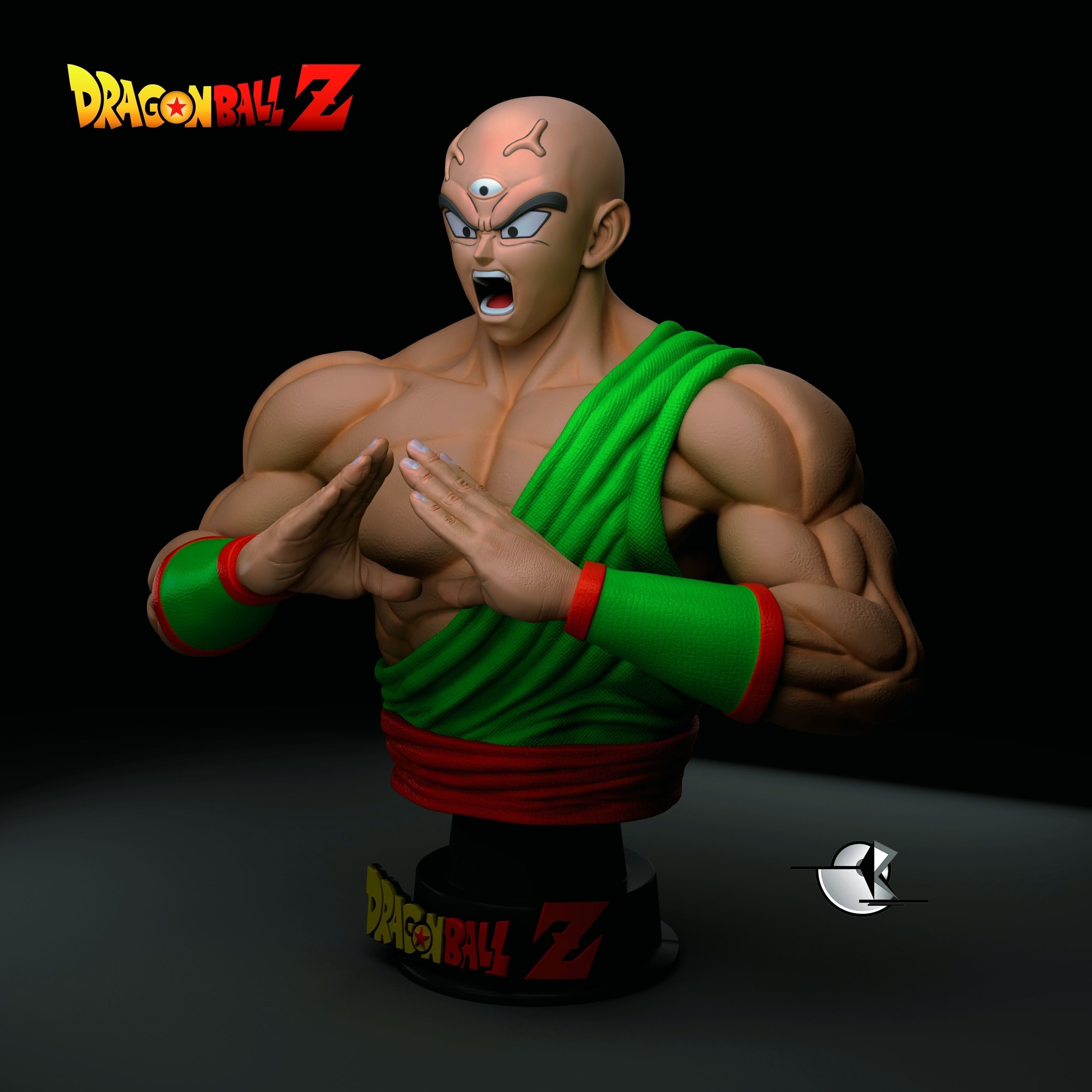 ten shin han bust 3D print model_2
