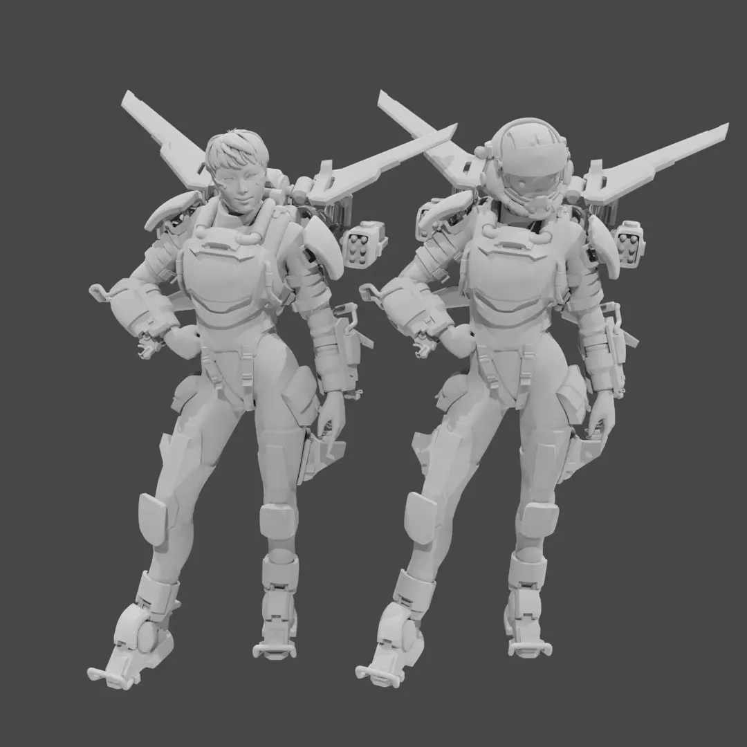Apex Legends Character 3D Print OBJ STL File Valkyrie 9 3D print model_0