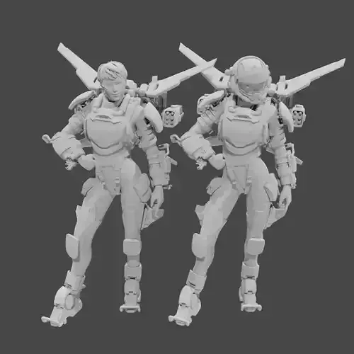 Apex Legends Character 3D Print OBJ STL File Valkyrie 9
