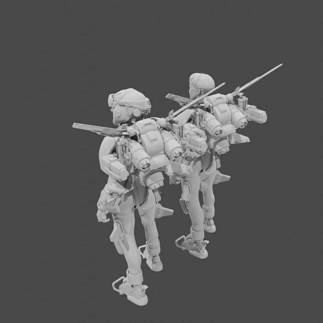 Apex Legends Character 3D Print OBJ STL File Valkyrie 9 3D print model_3