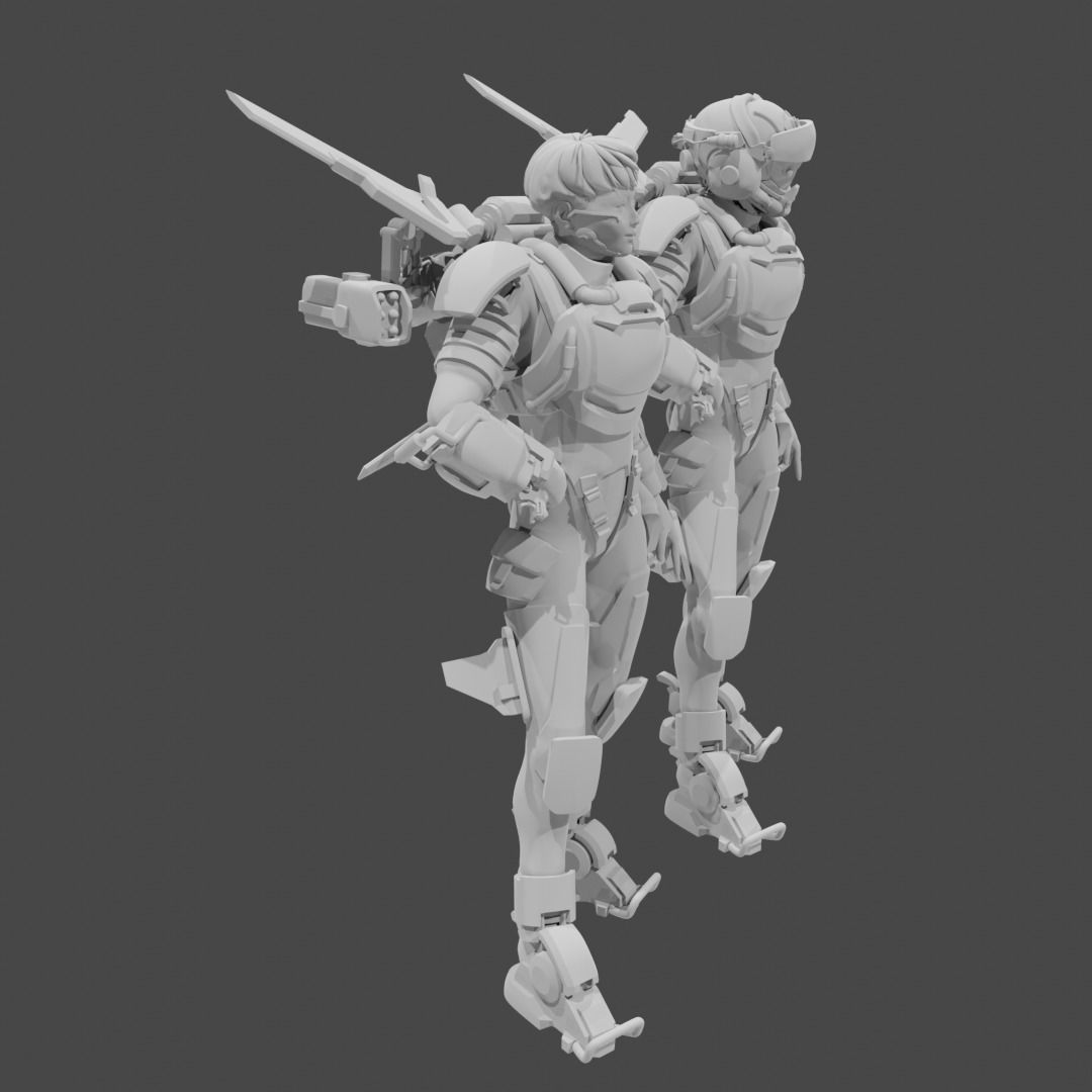 Apex Legends Character 3D Print OBJ STL File Valkyrie 9 3D print model_1