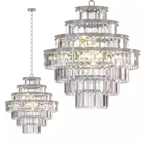 Alaine Crystal Large Pendant Silver by Lalume