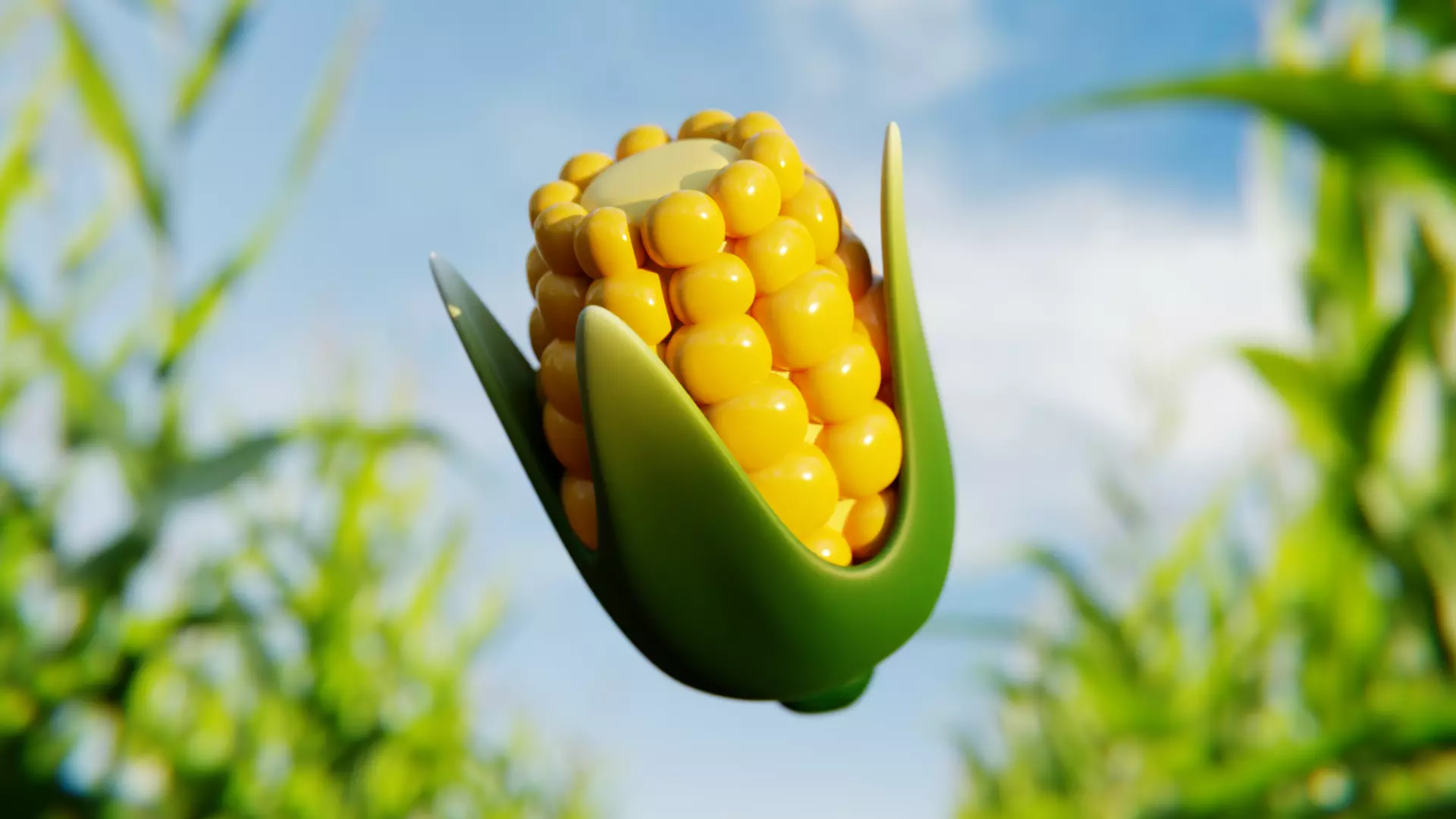 Stylized Corn 3D Model - Cartoon Farm Vegetable Asset 3D model_0