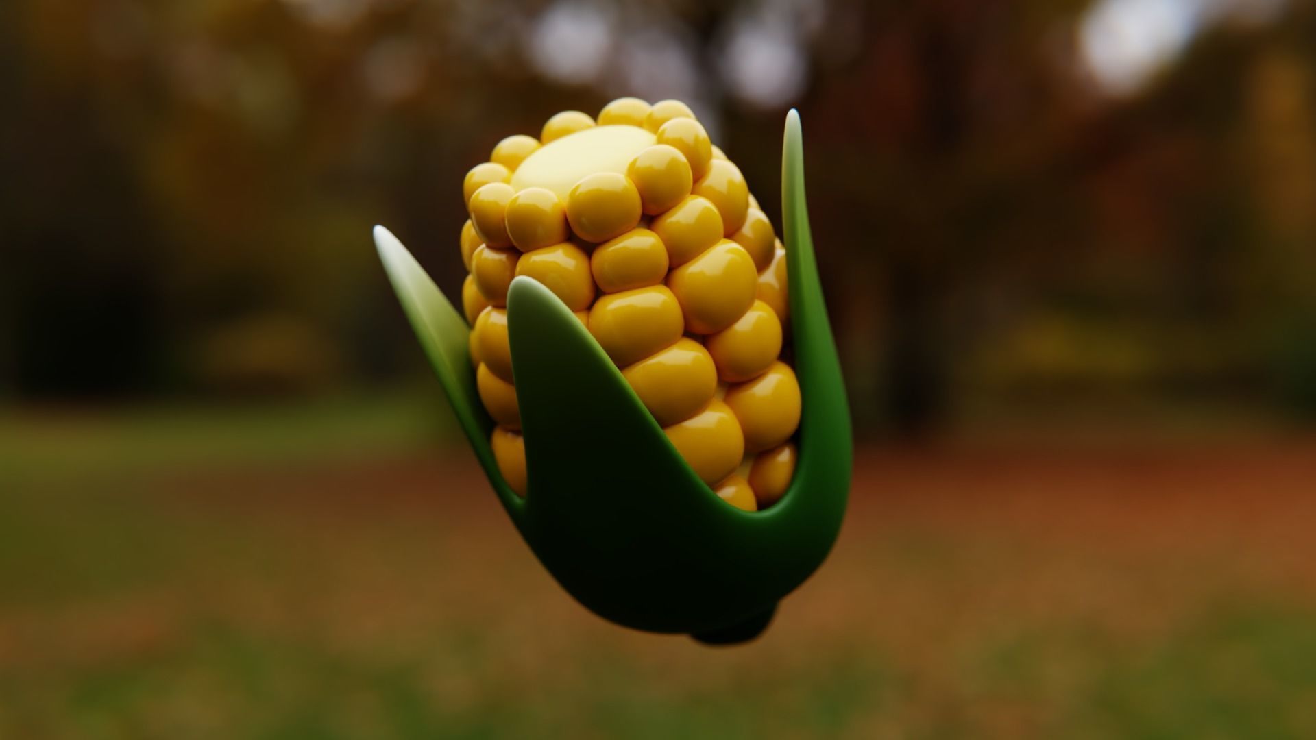 Stylized Corn 3D Model - Cartoon Farm Vegetable Asset 3D model_5