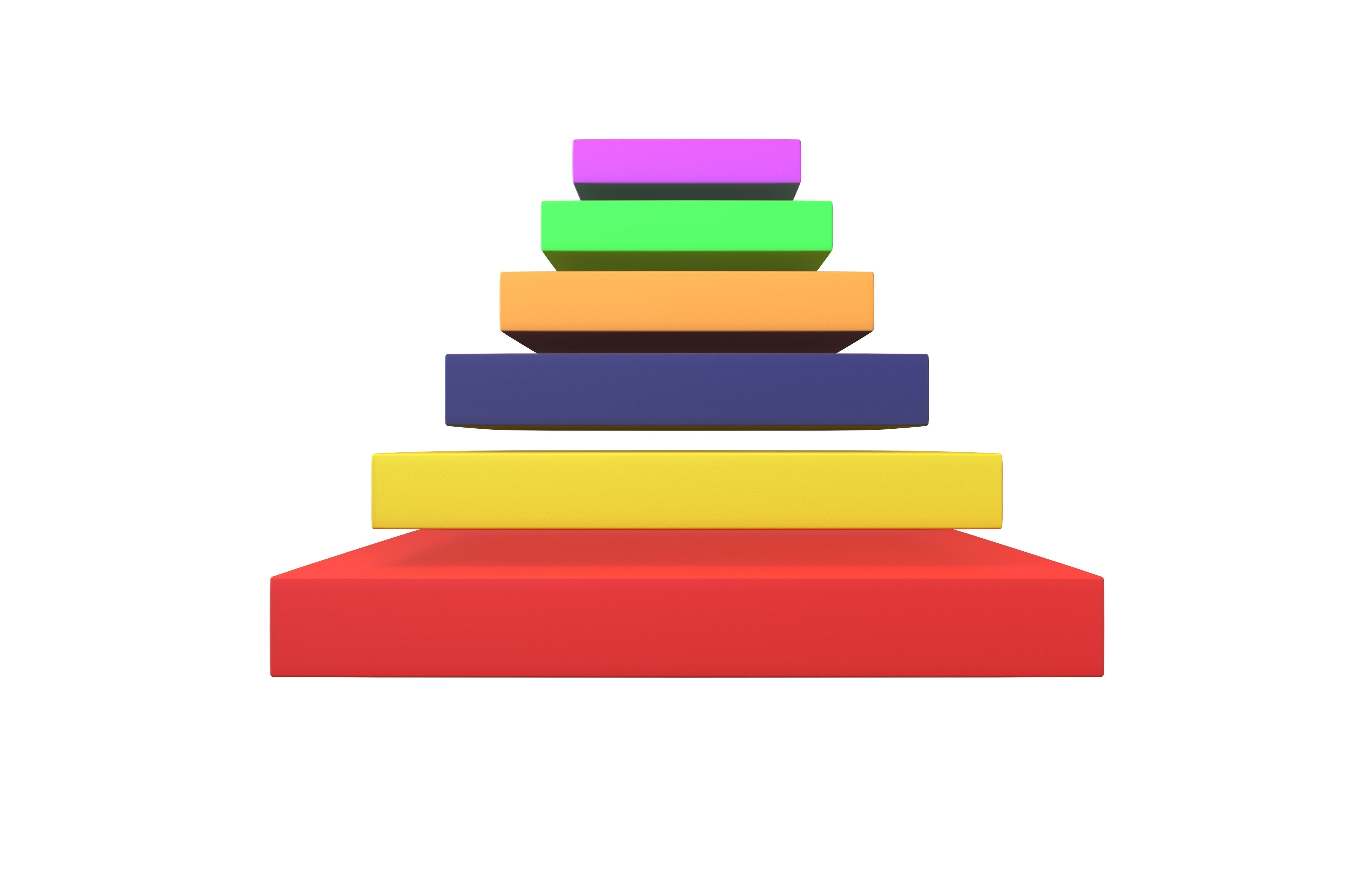 Layer Pyramid v2 001 Low-poly 3D model_2