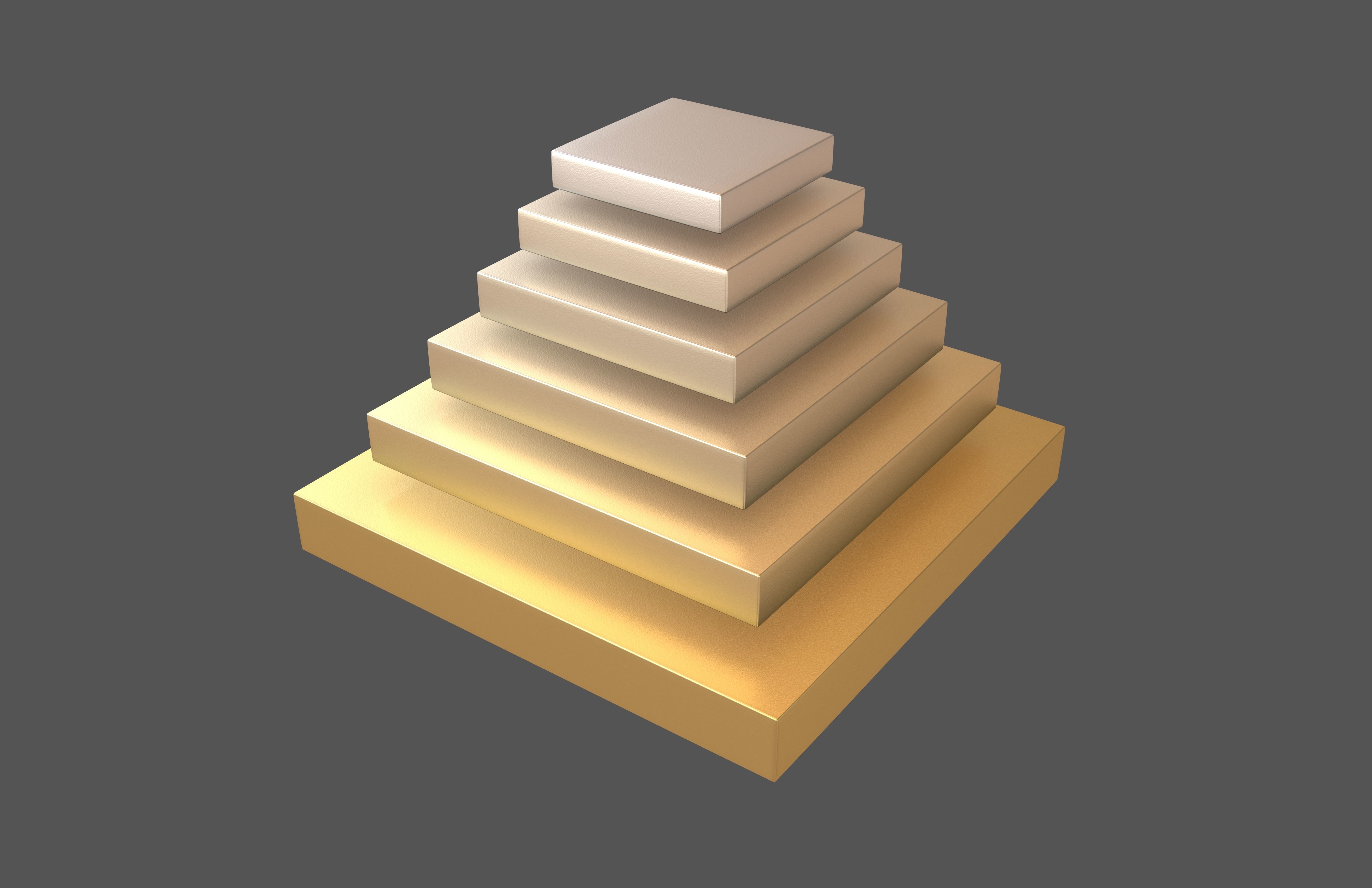 Layer Pyramid v2 003 Low-poly 3D model_2
