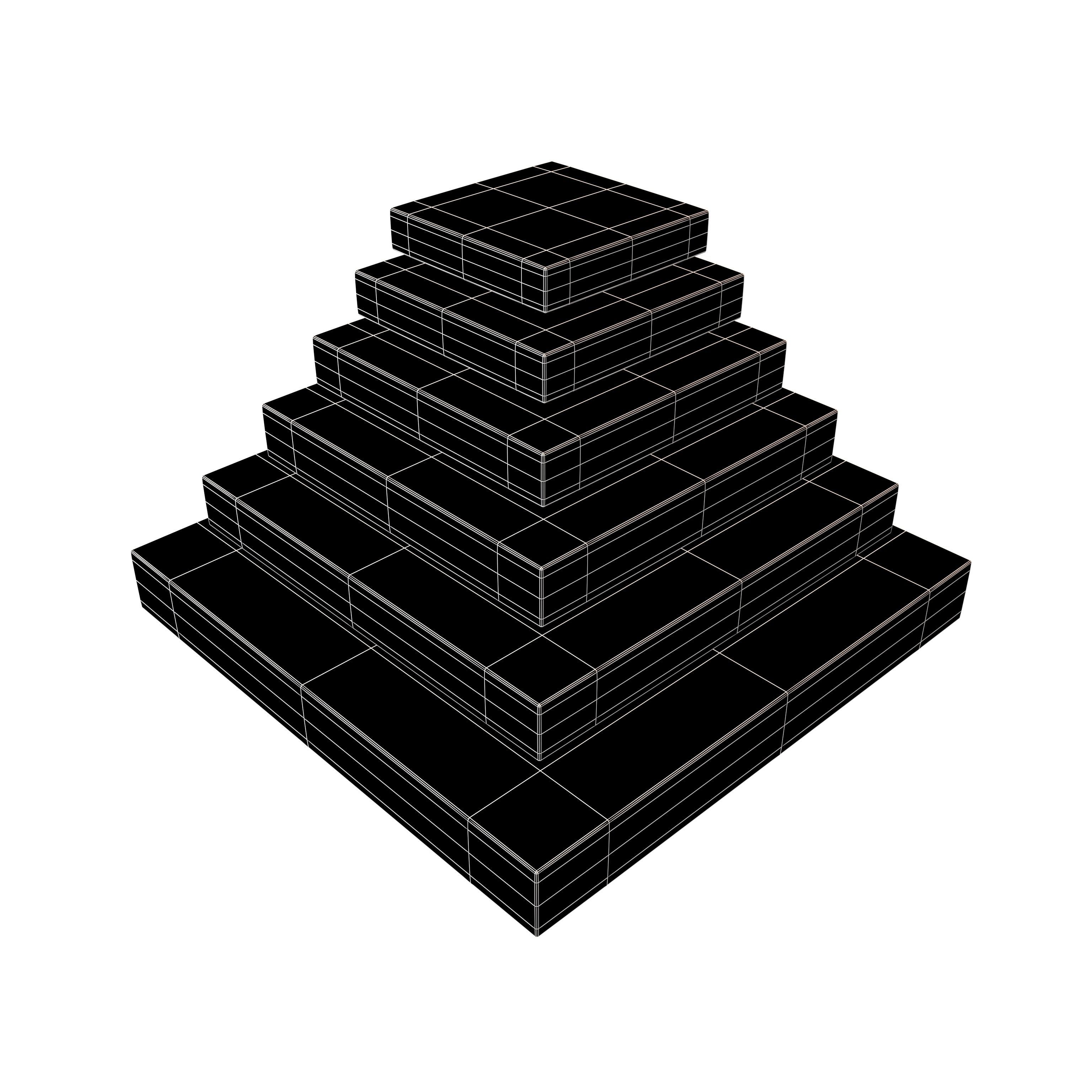 Layer Pyramid v2 005 Low-poly 3D model_4