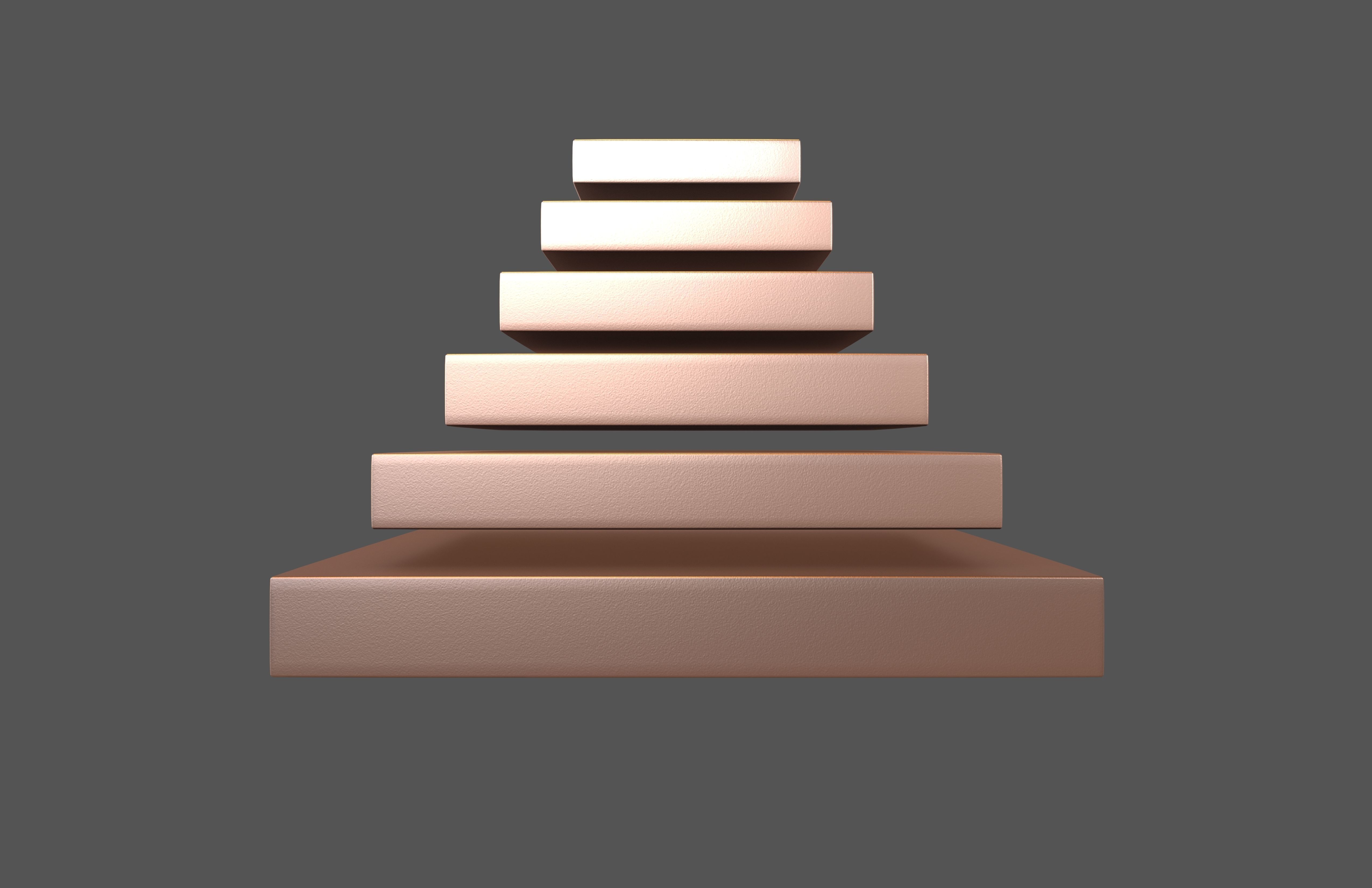 Layer Pyramid v2 005 Low-poly 3D model_2