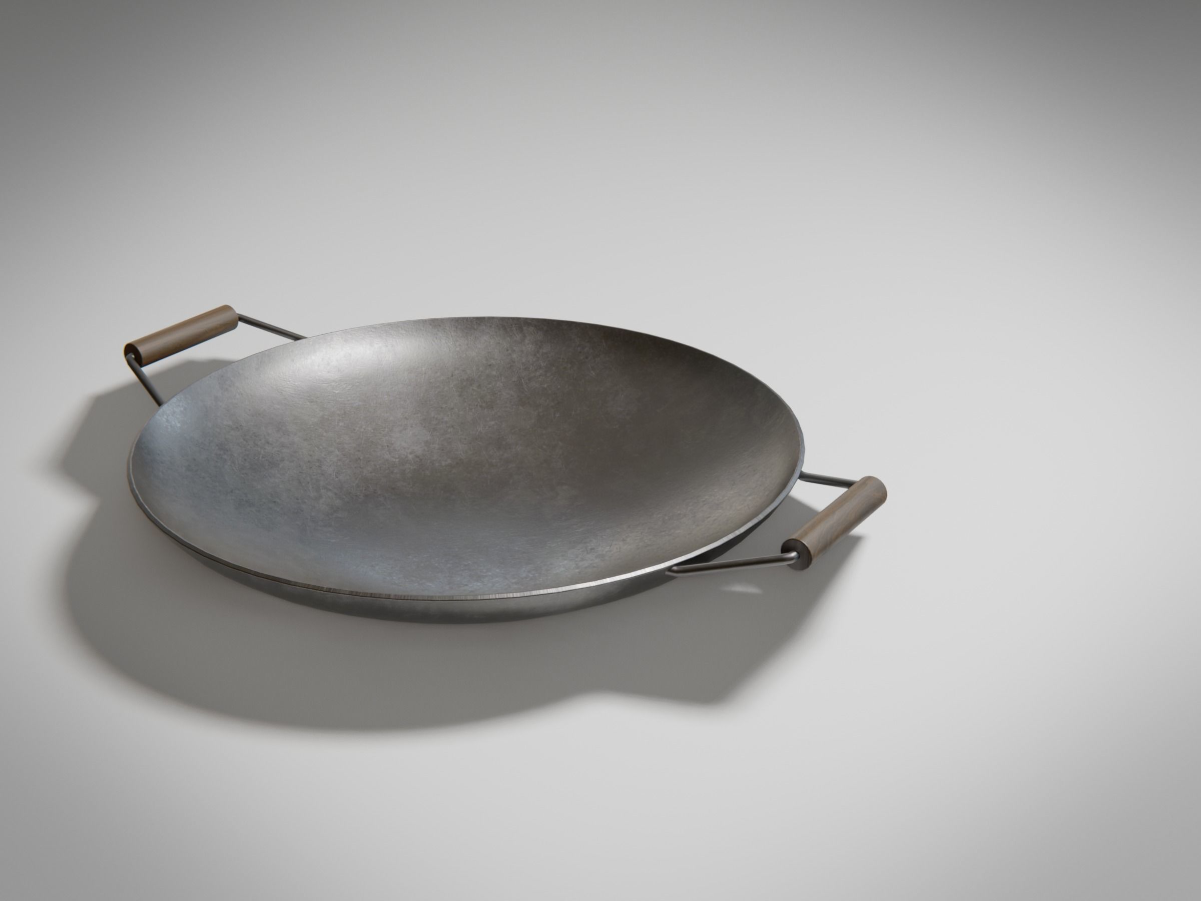 Frying Pan Wok Set Low-poly 3D model_9