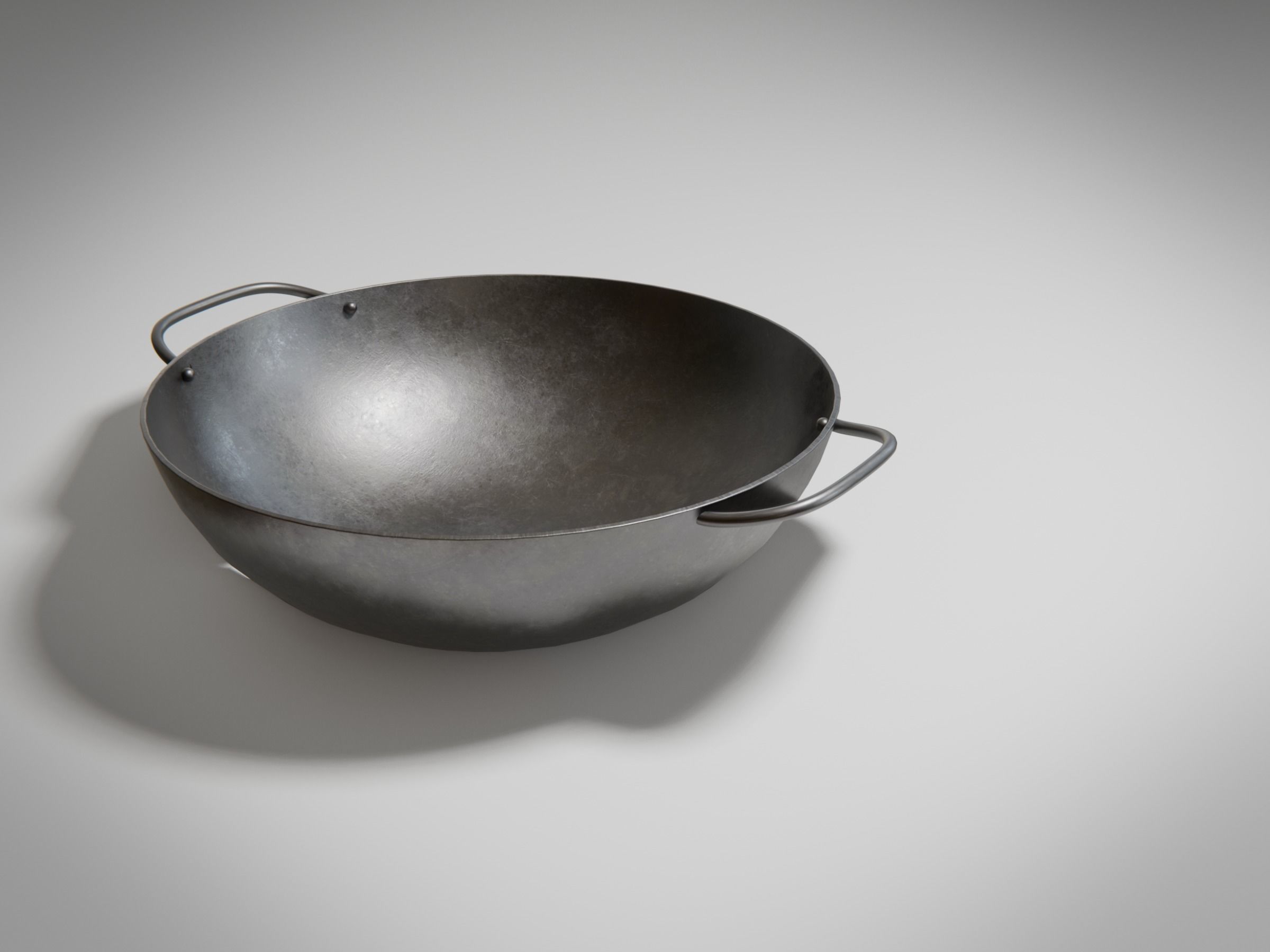 Frying Pan Wok Set Low-poly 3D model_12
