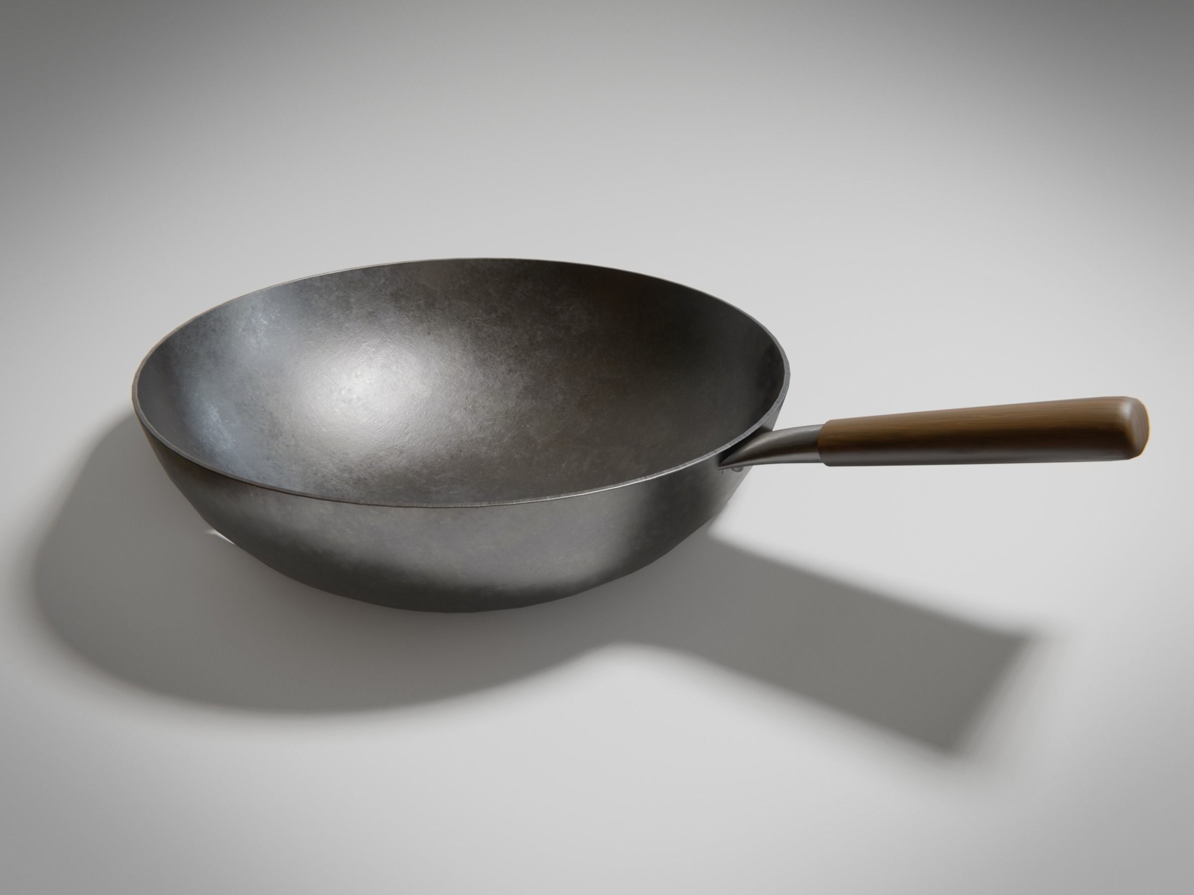 Frying Pan Wok Set Low-poly 3D model_10