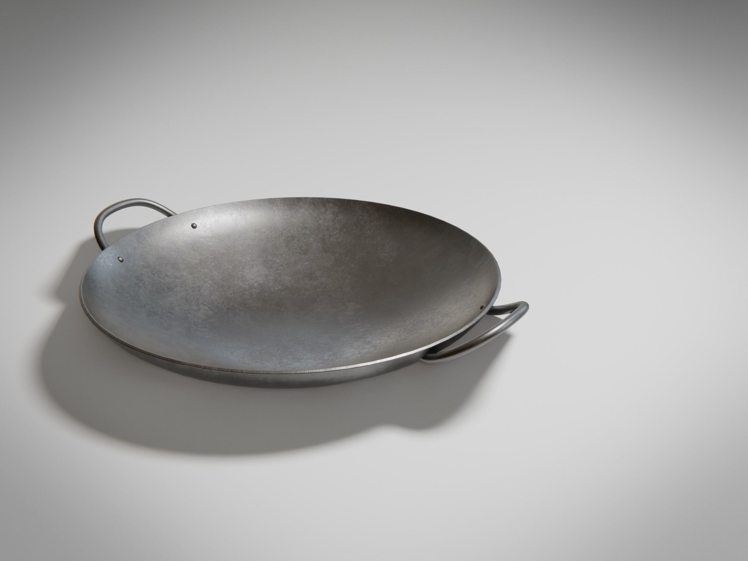 Frying Pan Wok Set Low-poly 3D model_7