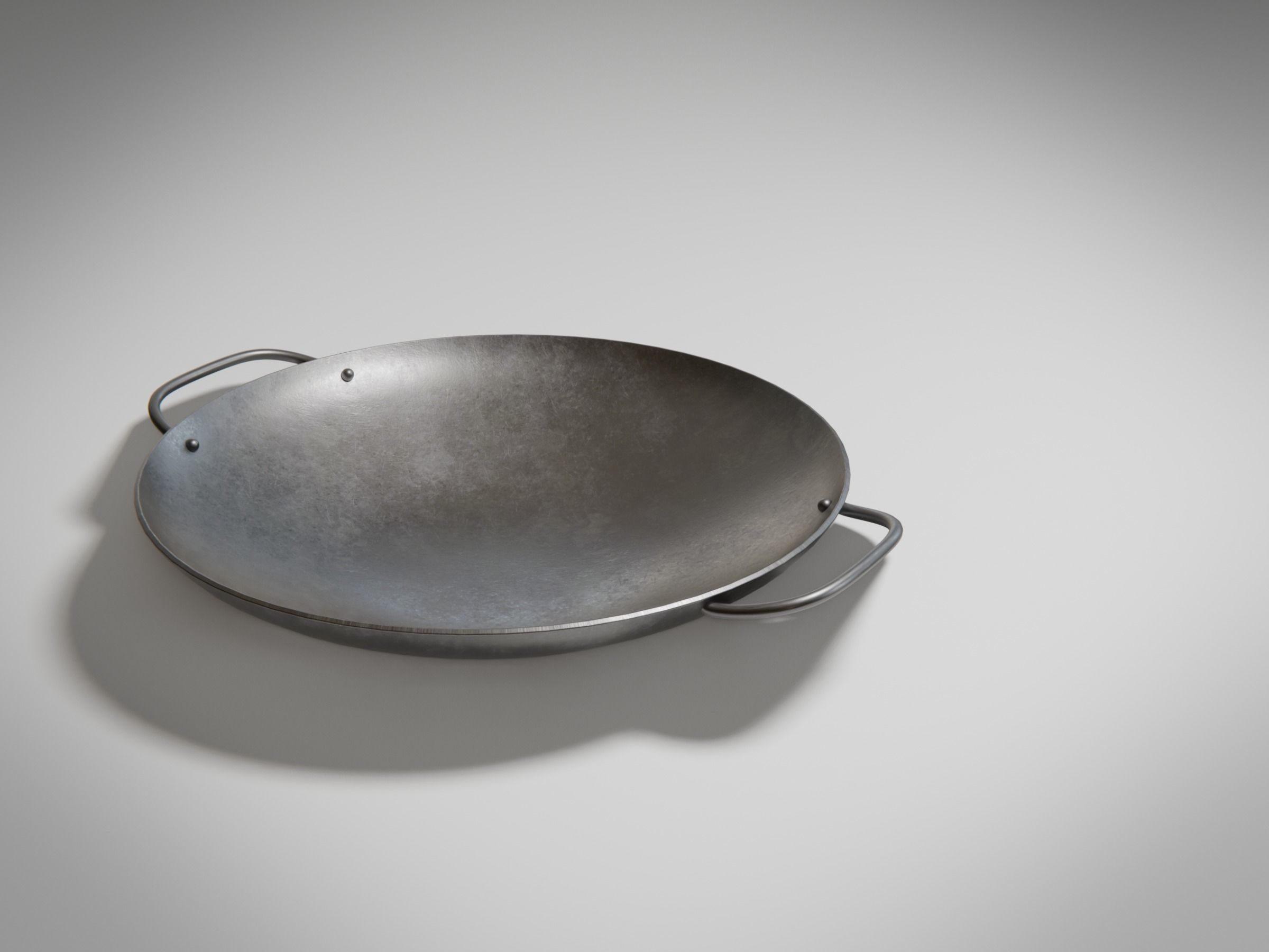Frying Pan Wok Set Low-poly 3D model_8