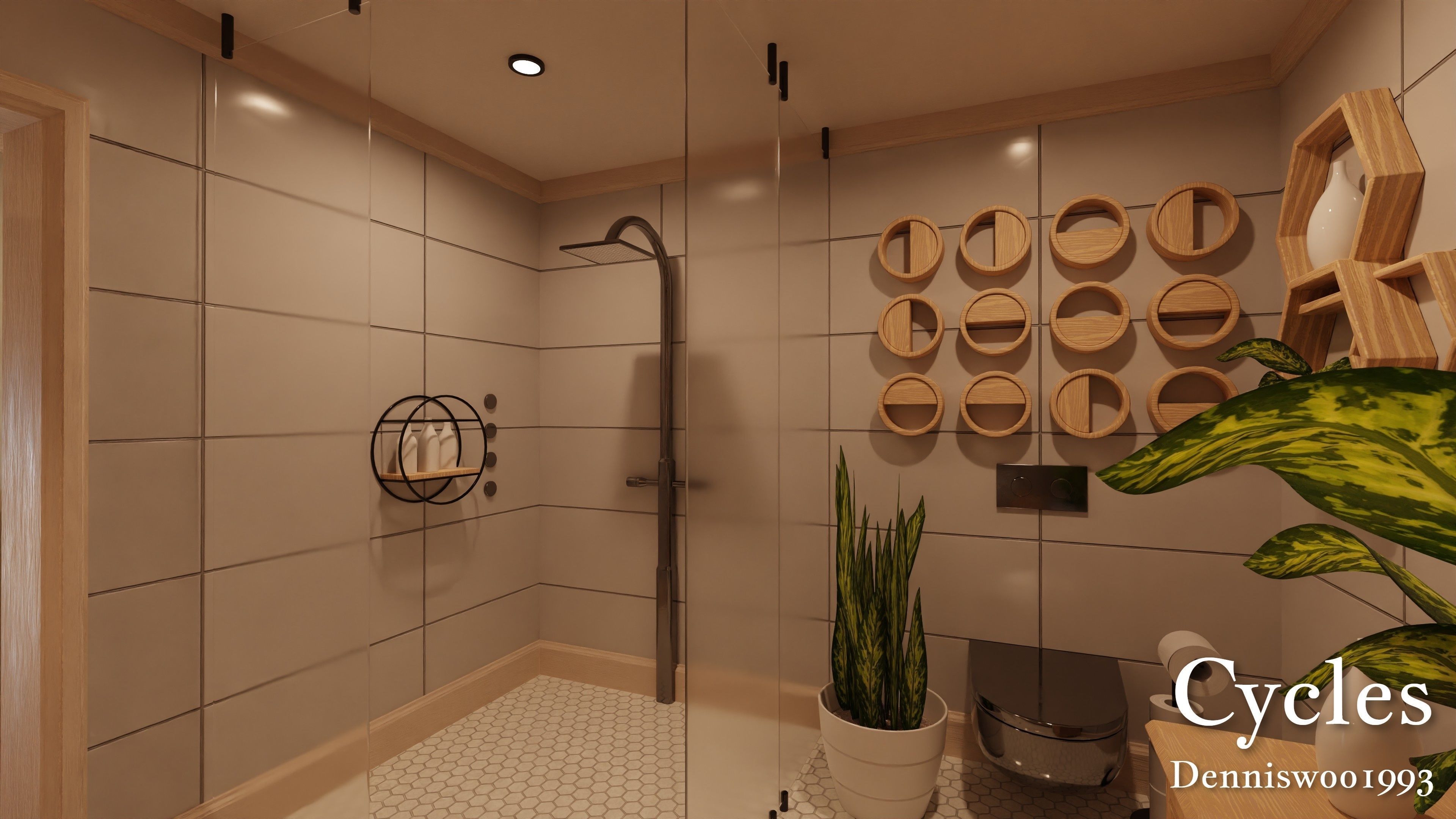 Modular Classic Style American House 5 Low-poly 3D model_10